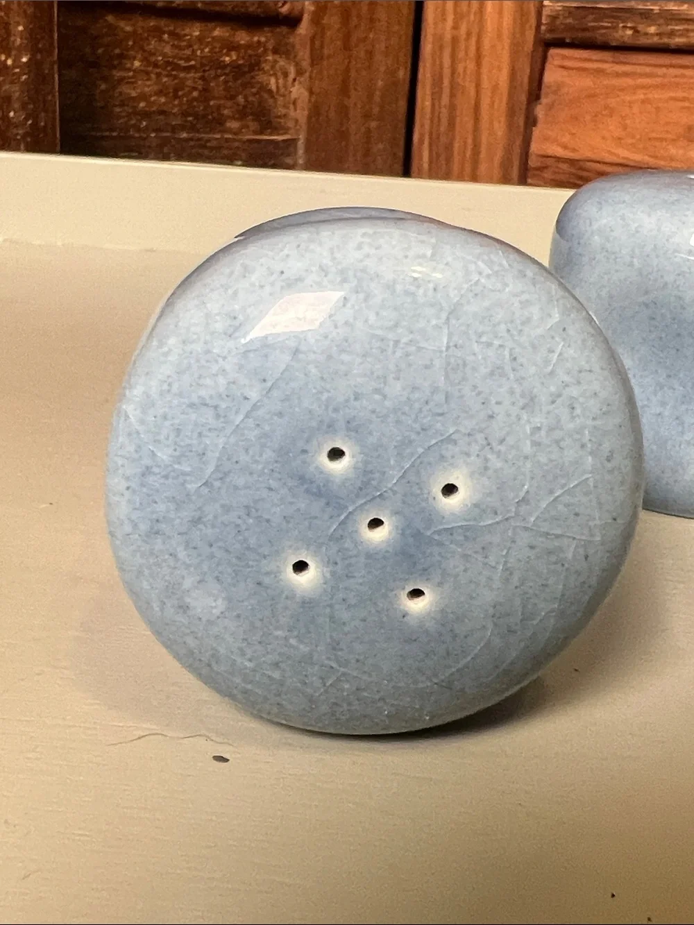 Ceramic Light Blue Salt and Pepper Shaker Set
